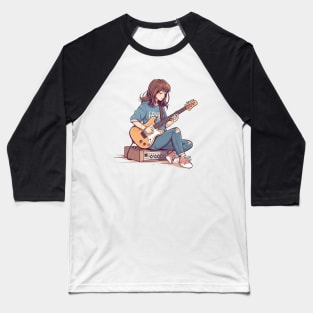 A girl playing her favourite guitar Baseball T-Shirt